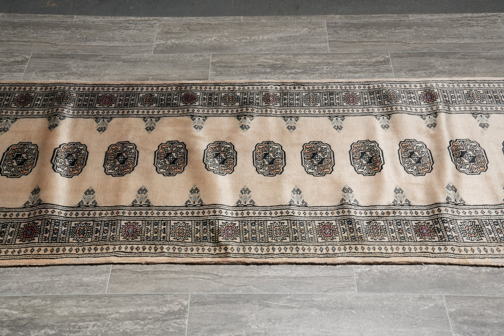 2.6 x 19.7 Feet Long Runner Bokhara Rug Handmade Pakistan #F-3132