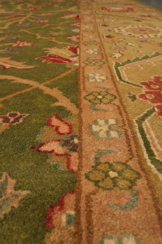 12 x 15 Green Quality Handmade Wool Rug #PIX-2343