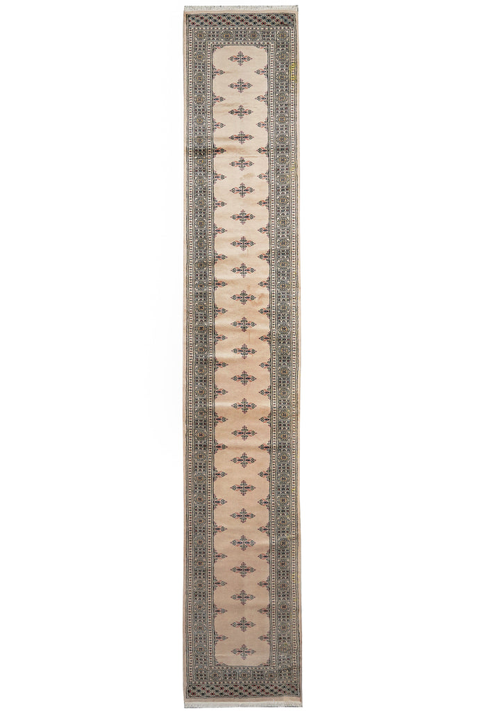 16.6 Feet Long Jaldar Bokhara Runner Beige #F-3134
