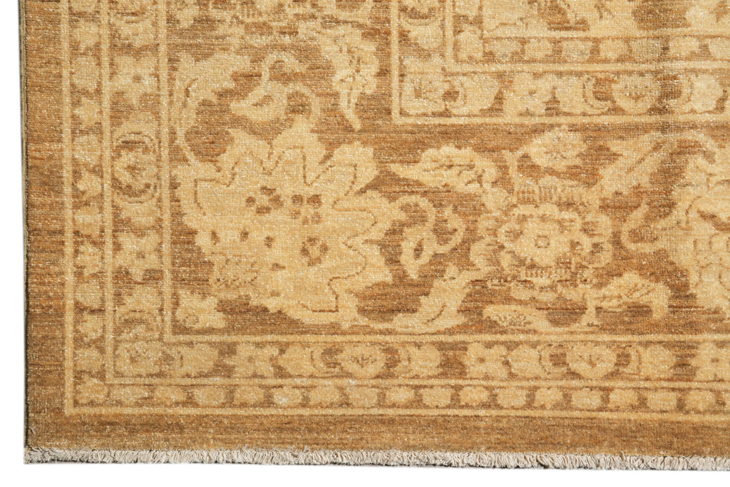 9 x 12  Neutral Brown Handmade Quality Chobi Peshawar Zigler Rug #F-4172