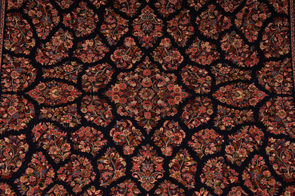 8 x 8 Square Quality Persian Sarouk Rug Royal Blue - view 7