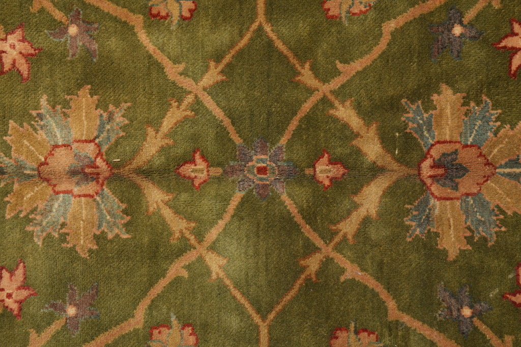 12 x 15 Green Quality Handmade Wool Rug #PIX-2343