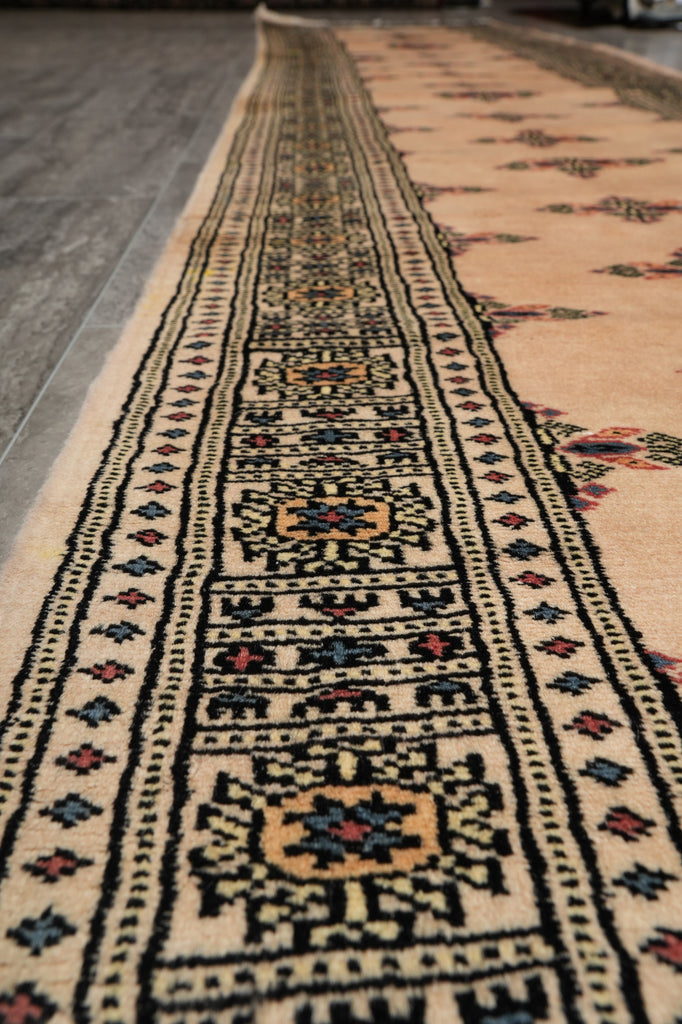16.6 Feet Long Jaldar Bokhara Runner Beige #F-3134