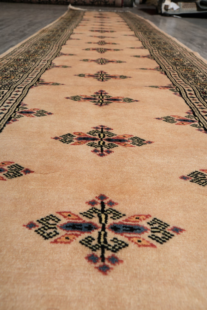 16.6 Feet Long Jaldar Bokhara Runner Beige #F-3134