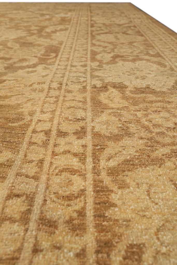 9 x 12  Neutral Brown Handmade Quality Chobi Peshawar Zigler Rug #F-4172