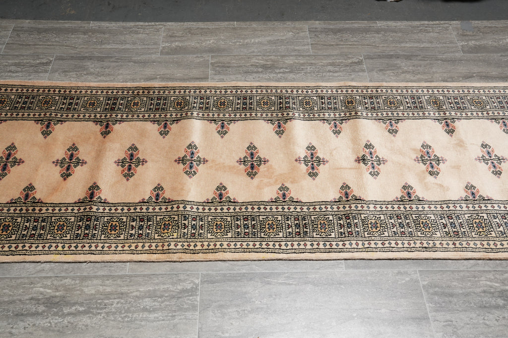 16.6 Feet Long Jaldar Bokhara Runner Beige #F-3134