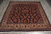 Load image into Gallery viewer, 8 x 8 Square Quality Persian Sarouk Rug Royal Blue - view 3