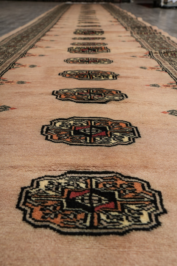 19.6 Feet Long Bokhara Runner Beige #F-3133