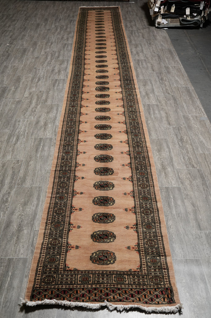 19.6 Feet Long Bokhara Runner Beige #F-3133