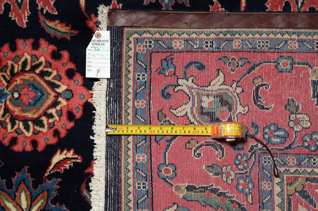 7 x 10.6 Midnight Blue Persian Tabriz Rug - view 15