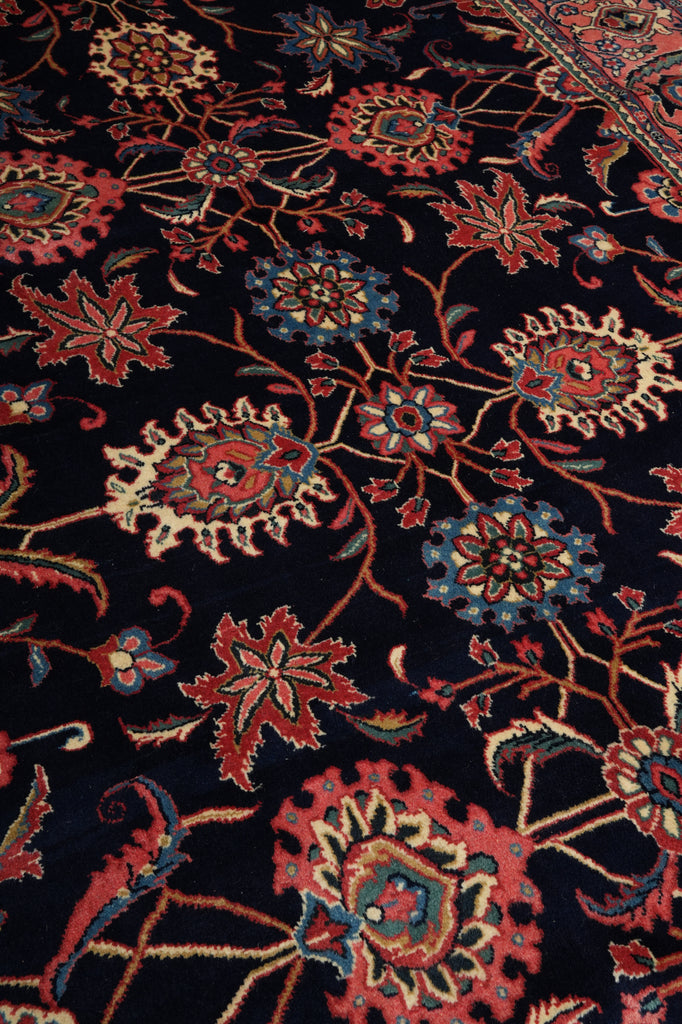 7 x 10.6 Midnight Blue Persian Tabriz Rug - view 9