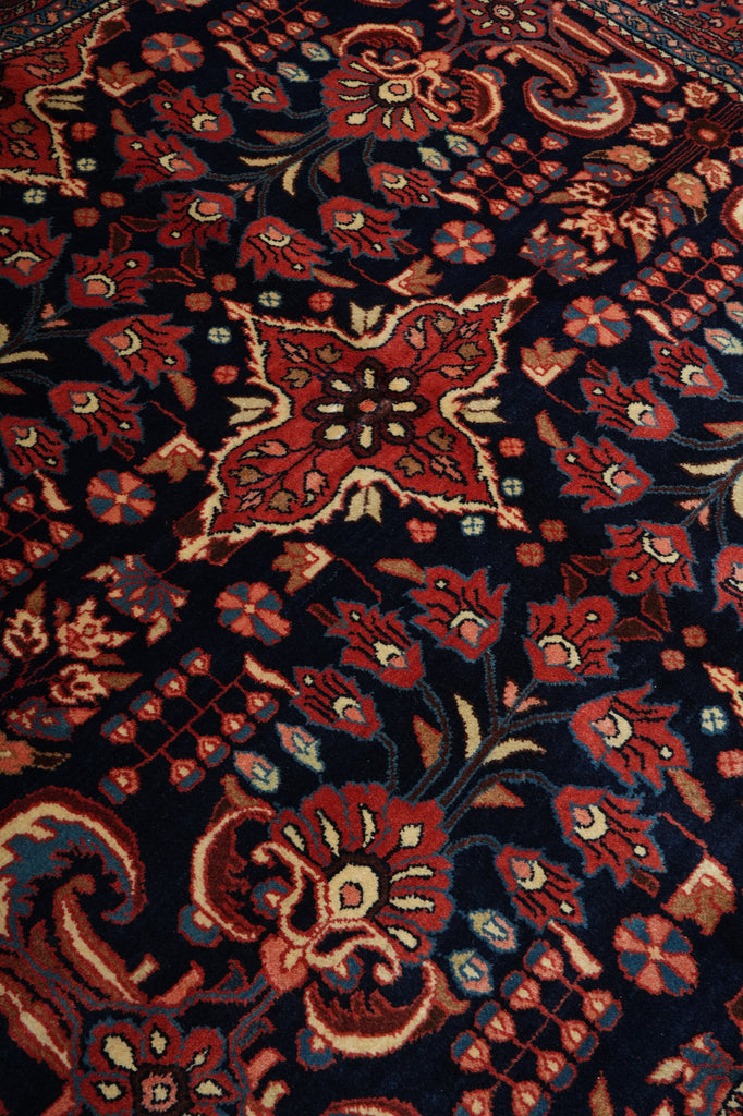 6.8 x 7 Navy Blue Persian Sarouk Quality Rug - view 7