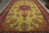 Load image into Gallery viewer, 11.2 x 17.6 Fine Persian Tabriz Rug  Wool and Silk on Silk 500 KPSI Green #F-4492