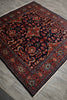 Load image into Gallery viewer, 6.8 x 7 Navy Blue Persian Sarouk Quality Rug - view 4