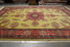 Load image into Gallery viewer, 11.2 x 17.6 Fine Persian Tabriz Rug  Wool and Silk on Silk 500 KPSI Green #F-4492
