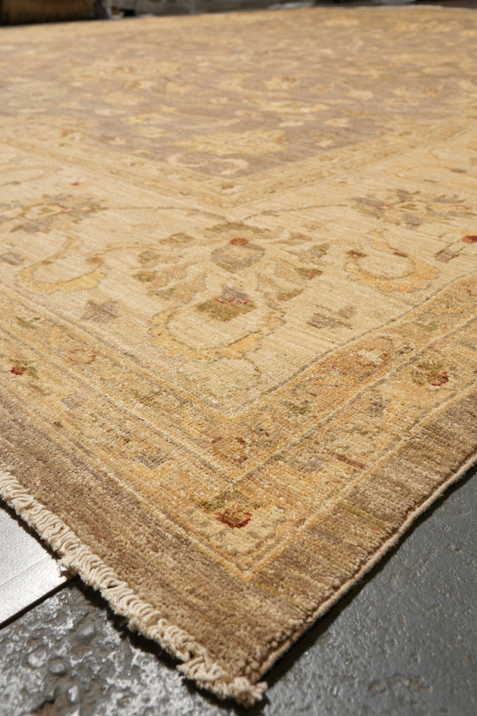11.8 x 14.6 Natural Wool Handmade Chobi Zigler Rug Neutral Soft Light Brown #PIX-15421