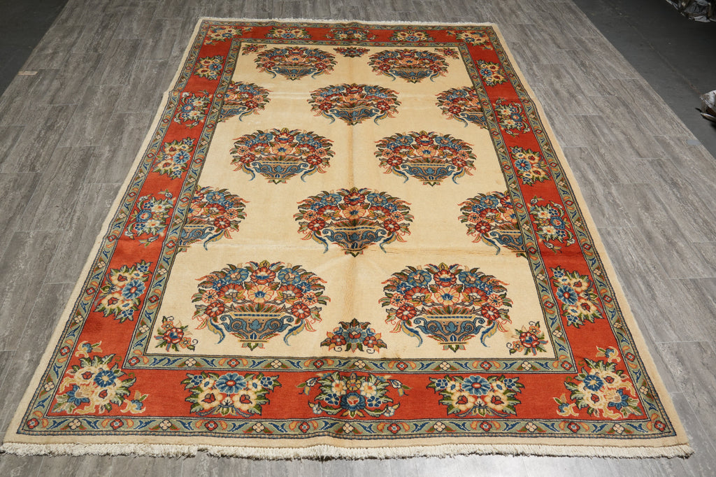 7 x 10 Unusual Persian Botteh Sarouk Rug - view 3