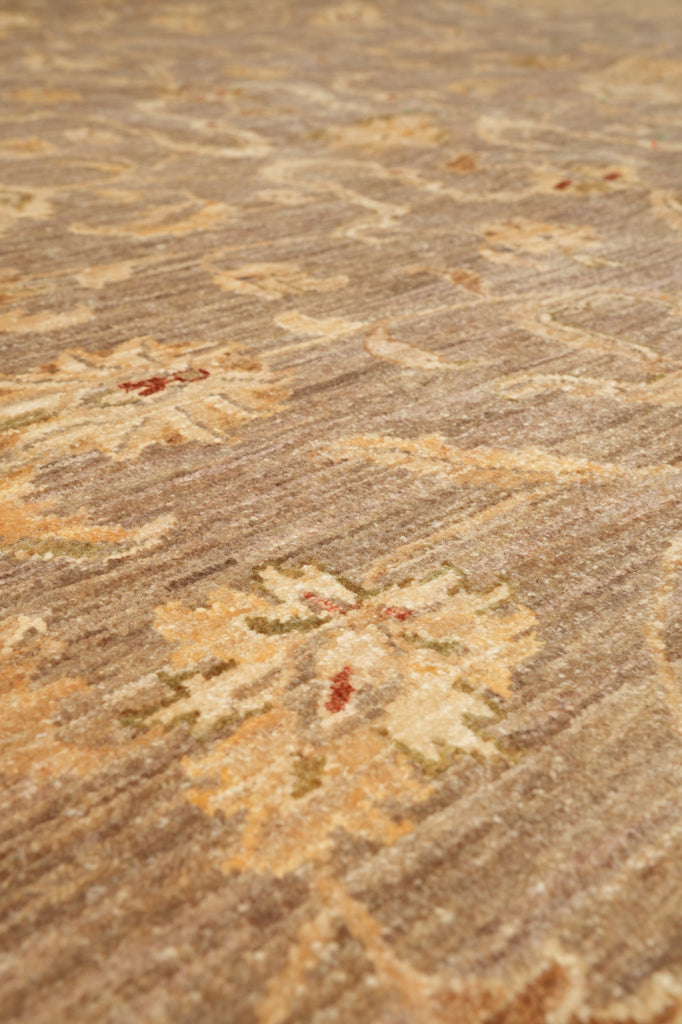 11.8 x 14.6 Natural Wool Handmade Chobi Zigler Rug Neutral Soft Light Brown #PIX-15421