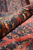 Load image into Gallery viewer, 7 x 7.6 Dark Salmon Fine Persian Sarouk square Rug - view 11