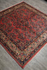 Load image into Gallery viewer, 7 x 7.6 Dark Salmon Fine Persian Sarouk square Rug - view 4