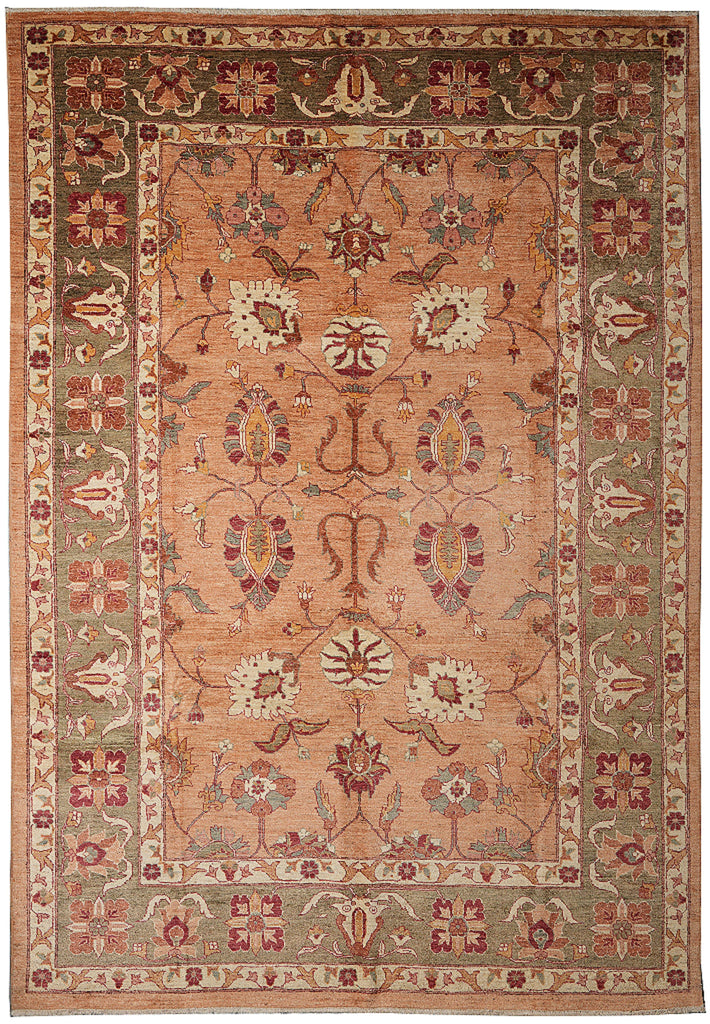 8.9 x 11.10 New Handmade Zigler Chobi Rug Dusty Rose #F-4177