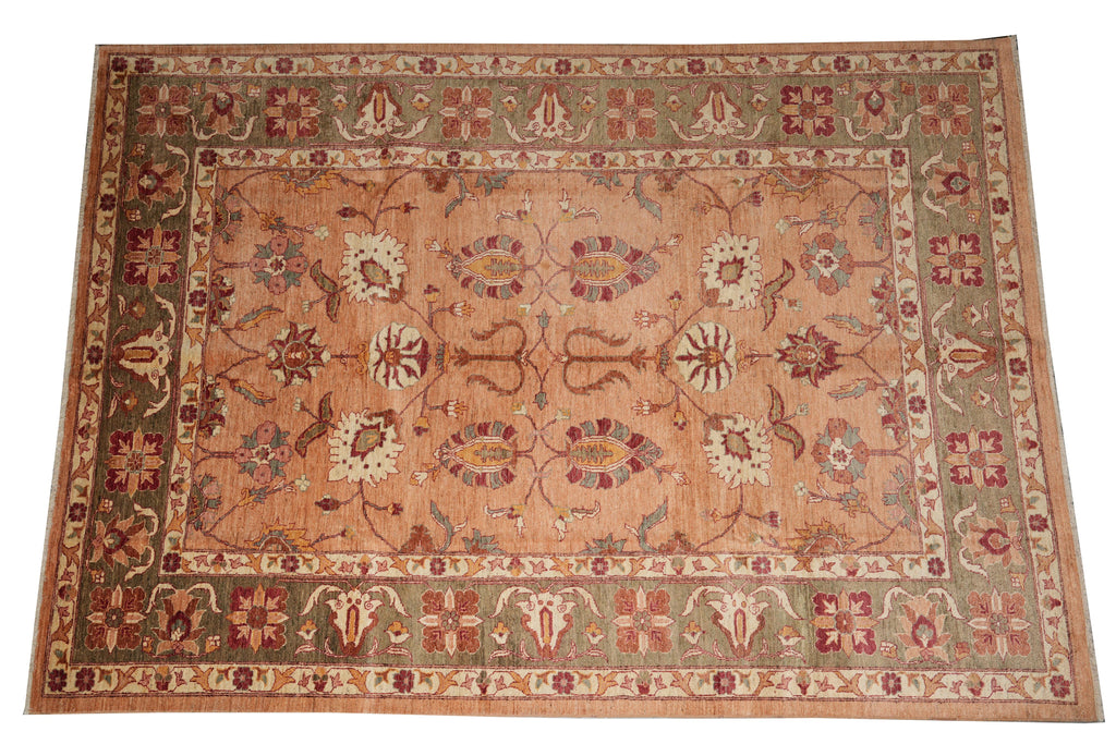 8.9 x 11.10 New Handmade Zigler Chobi Rug Dusty Rose #F-4177