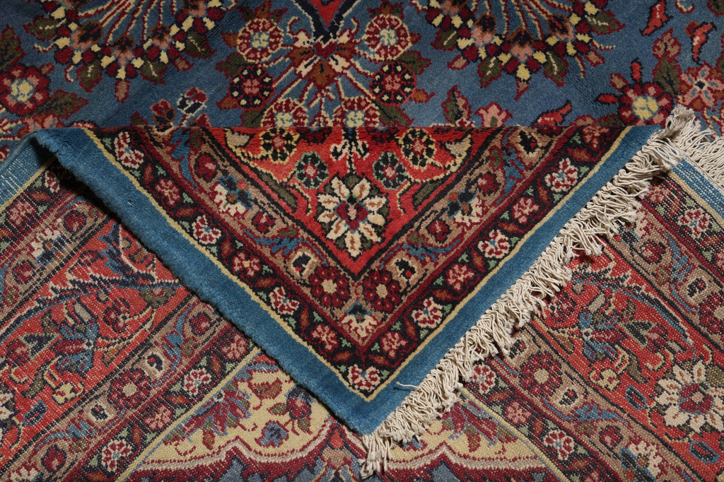 7 x 7 Blue Fine Persian Sarouk Square Rug - view 10