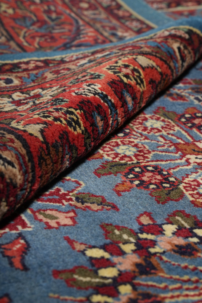 7 x 7 Blue Fine Persian Sarouk Square Rug - view 11