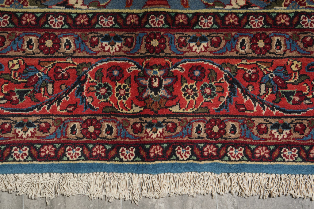 7 x 7 Blue Fine Persian Sarouk Square Rug - view 13