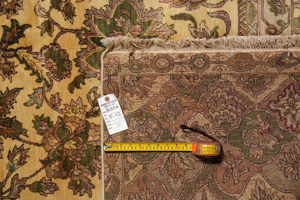 9 x 12 Quality Wool Area Rug Handmade Jaipur Lustrous Dense Wool Beige Gold #PIX-3546