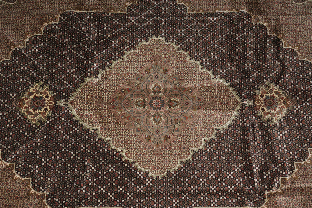 Close-up of a patterned rug with intricate designs