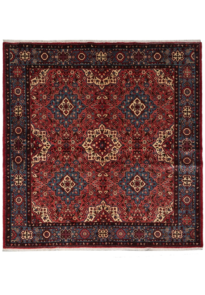 7 x 7 Rose Fine Persian Nahavand Square Rug