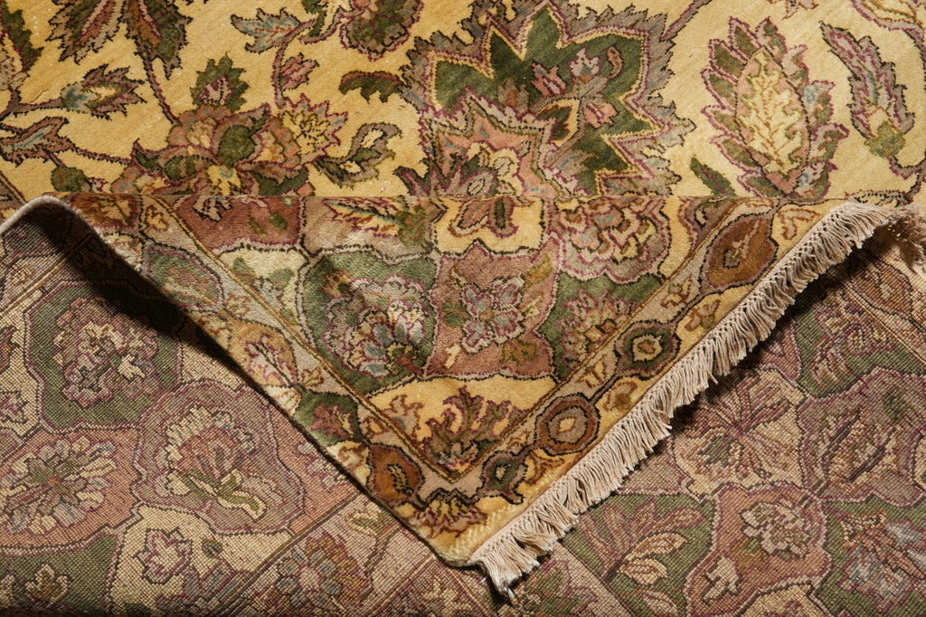 9 x 12 Quality Wool Area Rug Handmade Jaipur Lustrous Dense Wool Beige Gold #PIX-3546