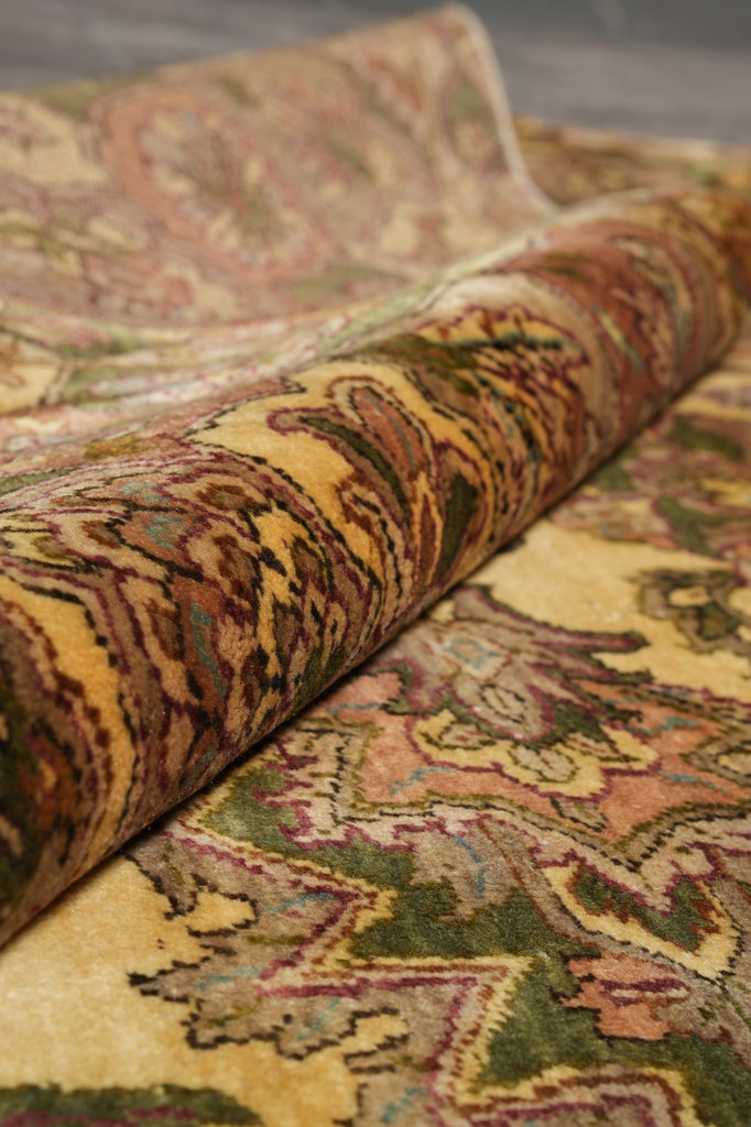 9 x 12 Quality Wool Area Rug Handmade Jaipur Lustrous Dense Wool Beige Gold #PIX-3546