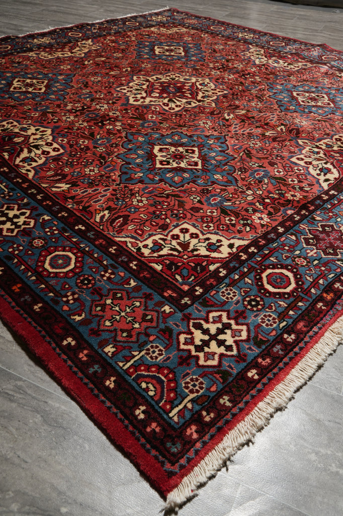 7 x 7 Rose Fine Persian Nahavand Square Rug - view 5