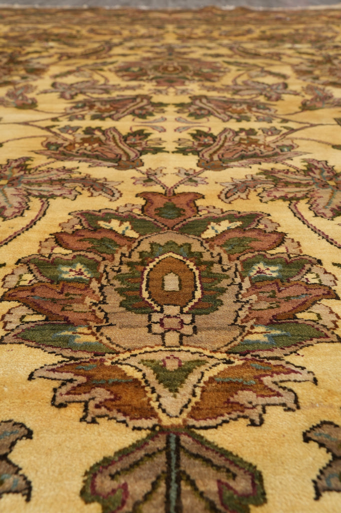 9 x 12 Quality Wool Area Rug Handmade Jaipur Lustrous Dense Wool Beige Gold #PIX-3546