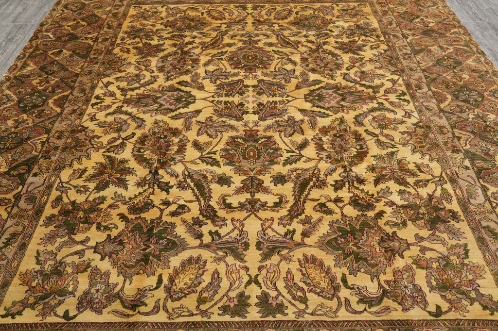 9 x 12 Quality Wool Area Rug Handmade Jaipur Lustrous Dense Wool Beige Gold #PIX-3546