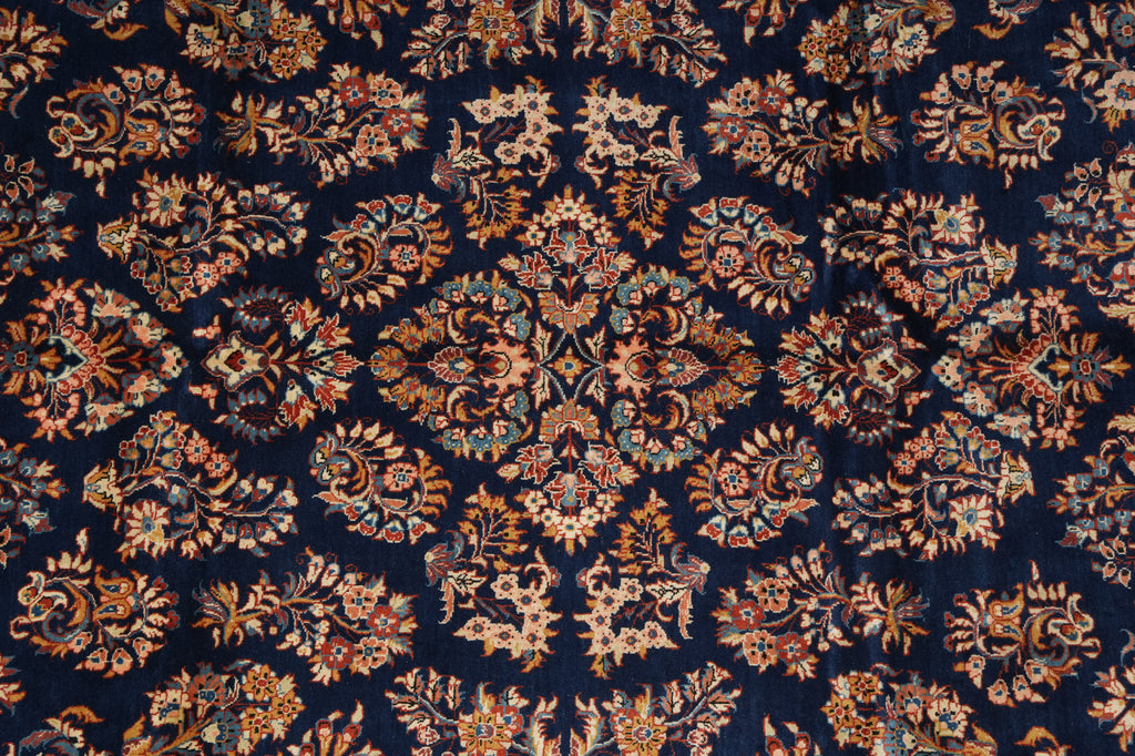 7.3 x 9.8 Navy Blue Fine Persian Sarouk Rug #B-72319
