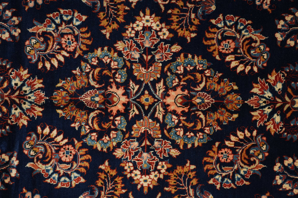7.3 x 9.8 Navy Blue Fine Persian Sarouk Rug #B-72319