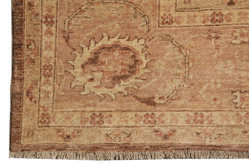 9 x 11.8 Brown Neutral Warm Colors Handmade Zigler Chobi Rug #F-4178