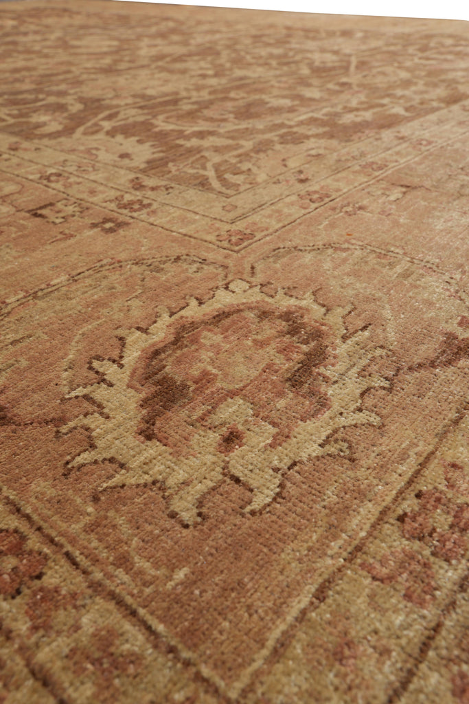 9 x 11.8 Brown Neutral Warm Colors Handmade Zigler Chobi Rug #F-4178