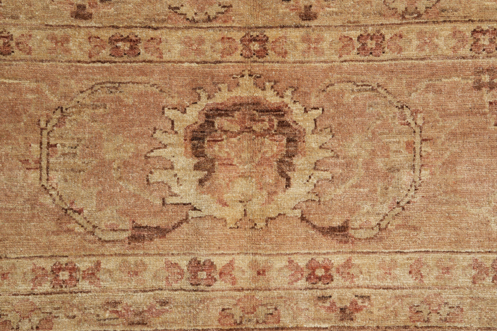 9 x 11.8 Brown Neutral Warm Colors Handmade Zigler Chobi Rug #F-4178