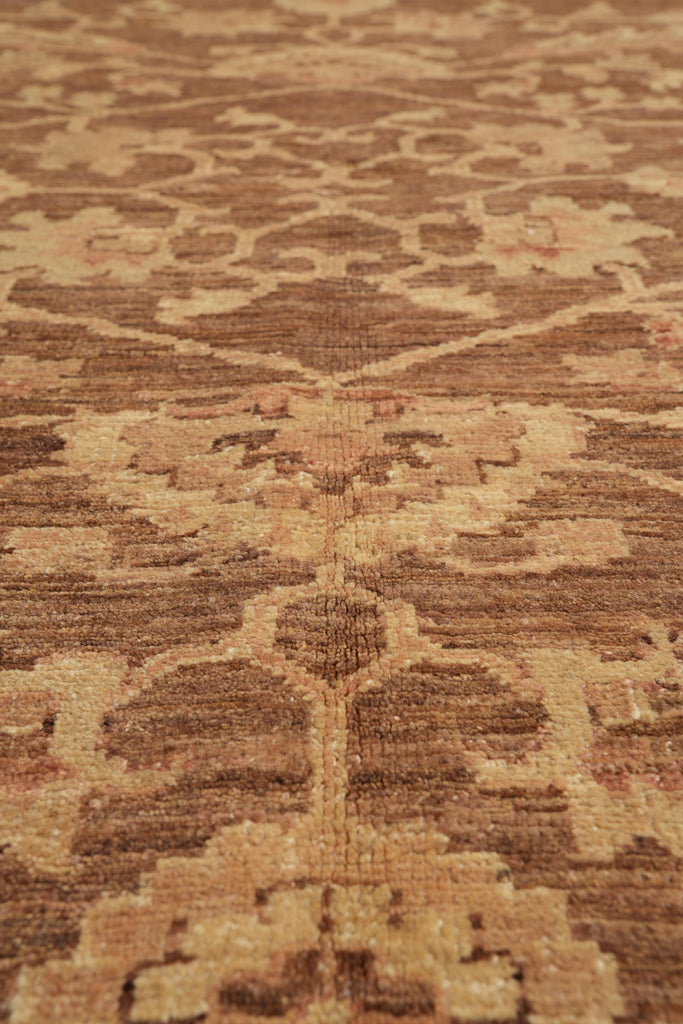 9 x 11.8 Brown Neutral Warm Colors Handmade Zigler Chobi Rug #F-4178