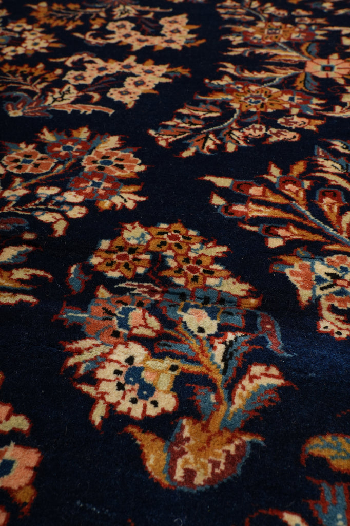 7.3 x 9.8 Navy Blue Fine Persian Sarouk Rug #B-72319