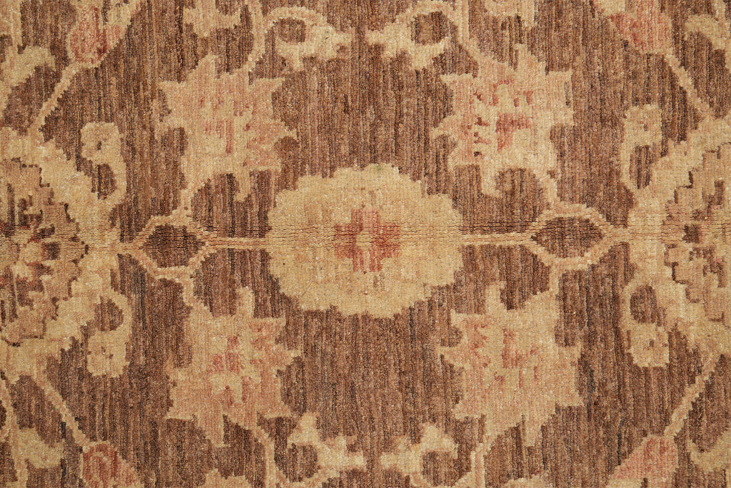9 x 11.8 Brown Neutral Warm Colors Handmade Zigler Chobi Rug #F-4178