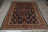 Load image into Gallery viewer, 7.3 x 9.8 Navy Blue Fine Persian Sarouk Rug #B-72319