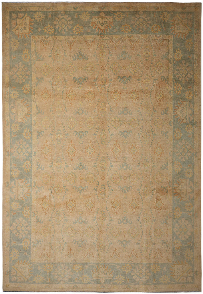 9 x 12 Beautiful Handmade Chobi Peshawar Rug Tan Green