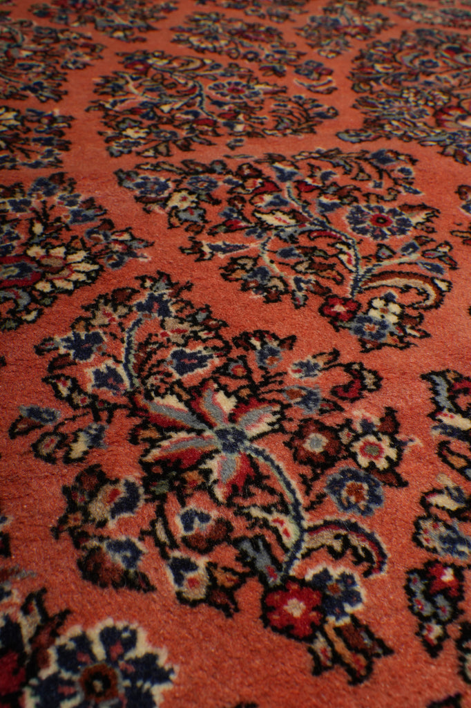 6.8 x 6.8 Salmon Fine Persian Sarouk Square Rug #B-72318