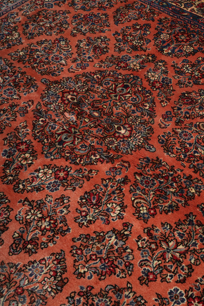 6.8 x 6.8 Salmon Fine Persian Sarouk Square Rug #B-72318