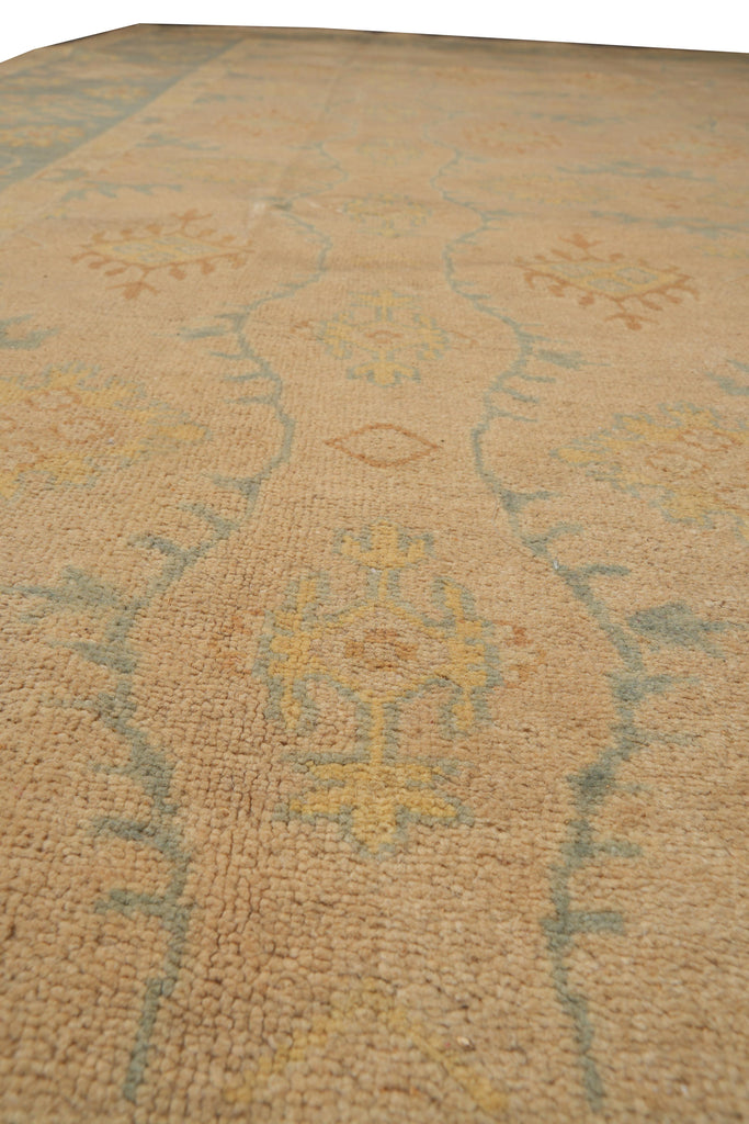 9 x 12 Beautiful Handmade Chobi Peshawar Rug Tan Green #F-4179